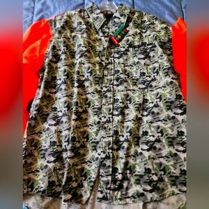 Snap on camo blaze orange long sleeve